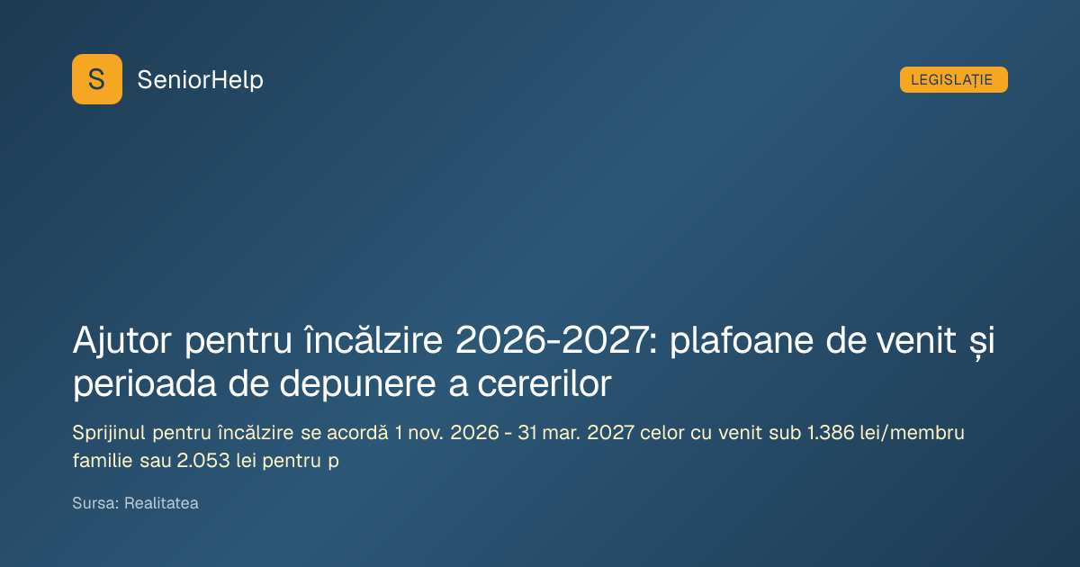 Heating Assistance 2026–2027: income thresholds and application ...